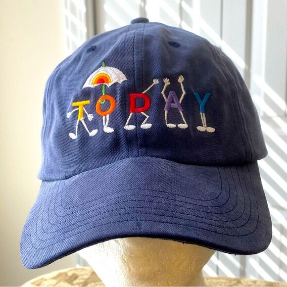 Colorful Rainbow Today Show Morning Hat Cap Blue Silk Look Adjustable OS Unisex - Picture 1 of 10